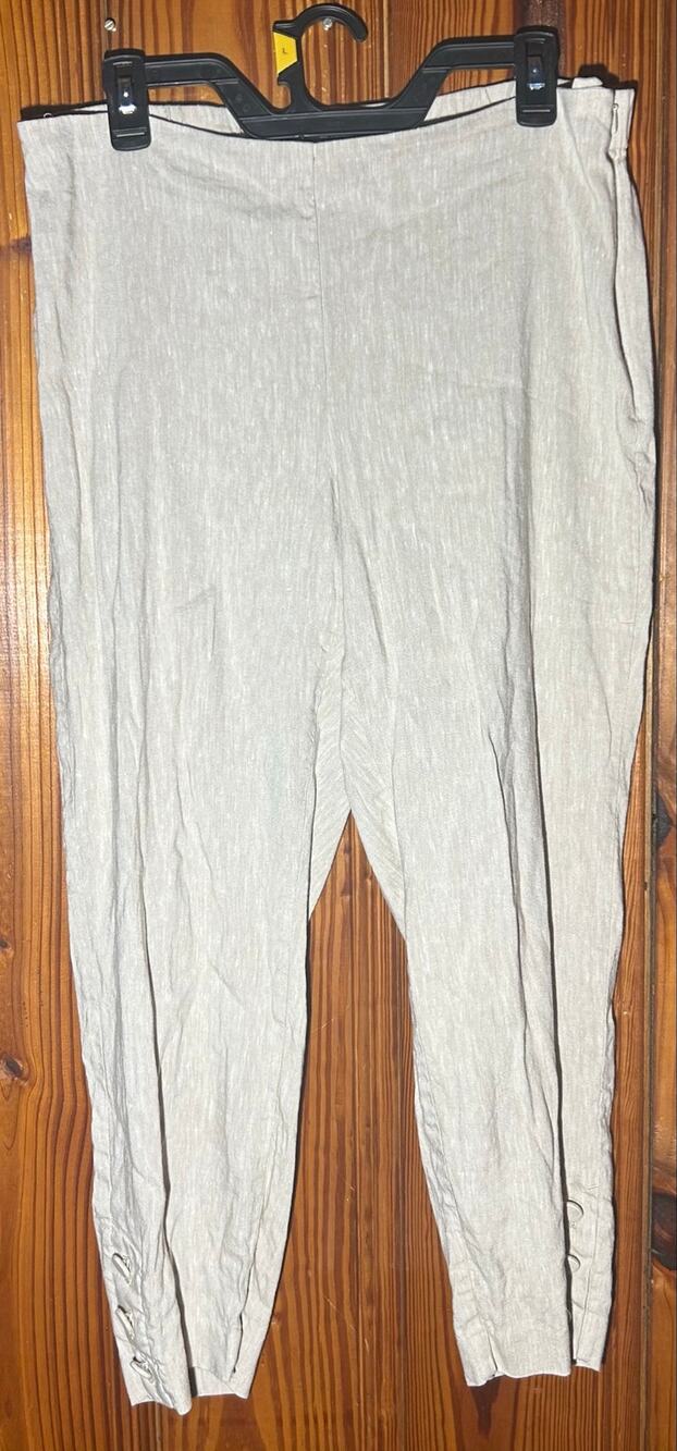 J.Jill linen stretch ankle pant linen blend tan lightweight airy coastal medium